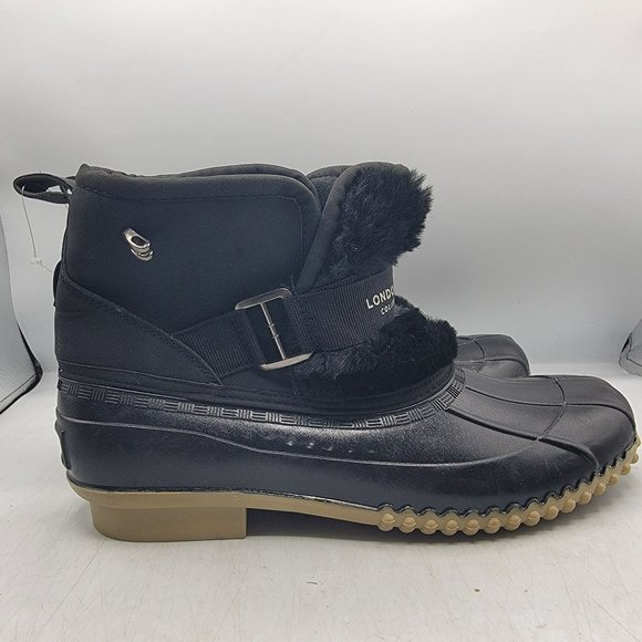 London Fog Collection Womens 9 M Black Red Boots Waterproof Outdoors Casual - Picture 9 of 13